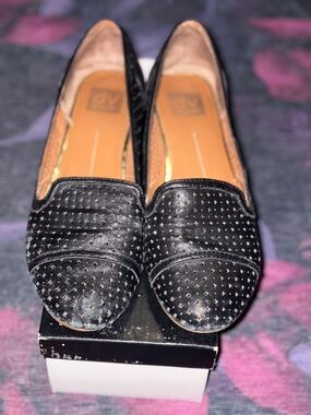 DV by Dolce Vita Black Perforated Slip-On Loafers